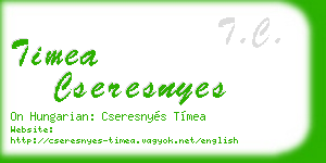 timea cseresnyes business card